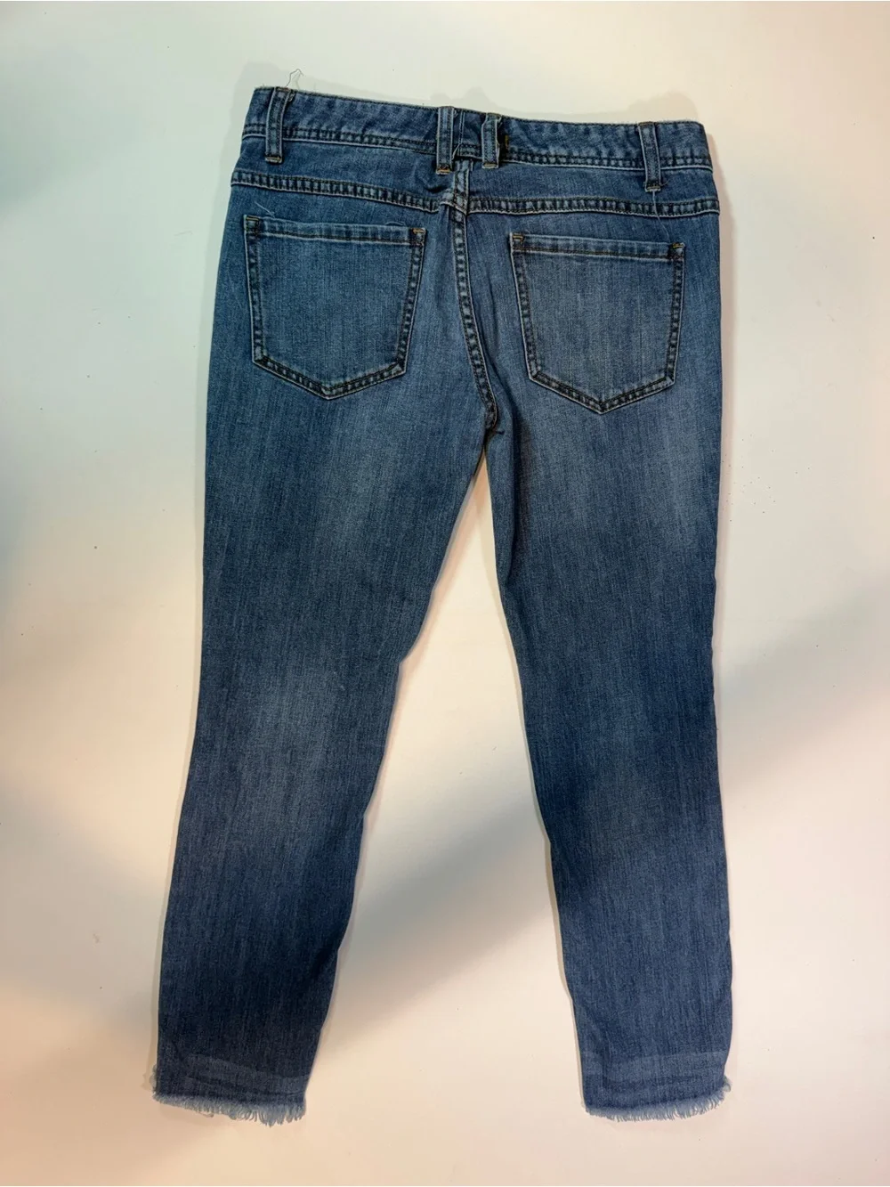 Free People Mid Blue Distressed Skinny Jeans